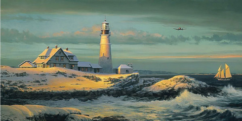 William Phillips Signed Artist Proof Limited Edition Print:"The Lightkeeper's Gift"
