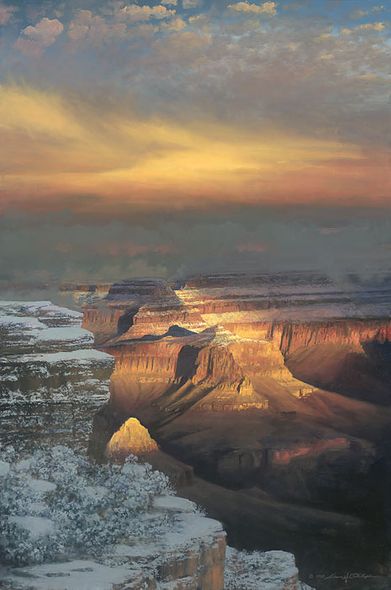 William Phillips Hand Signed and Numbered Limited Edition Canvas Giclee :"Winter Splendor "