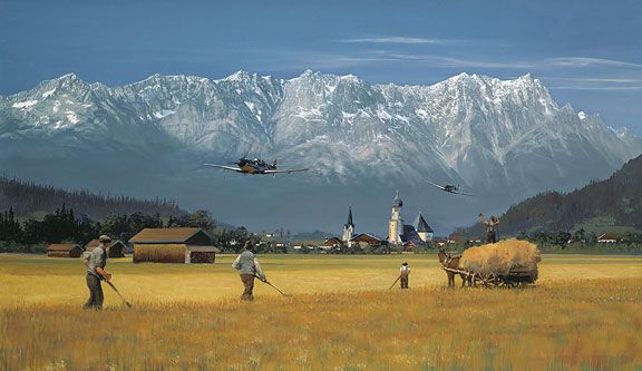 William Phillips Handsigned & Numbered Limited Edition Anniversary Gicl&eacute;e Canvas:"Low Pass for the Home Folks"