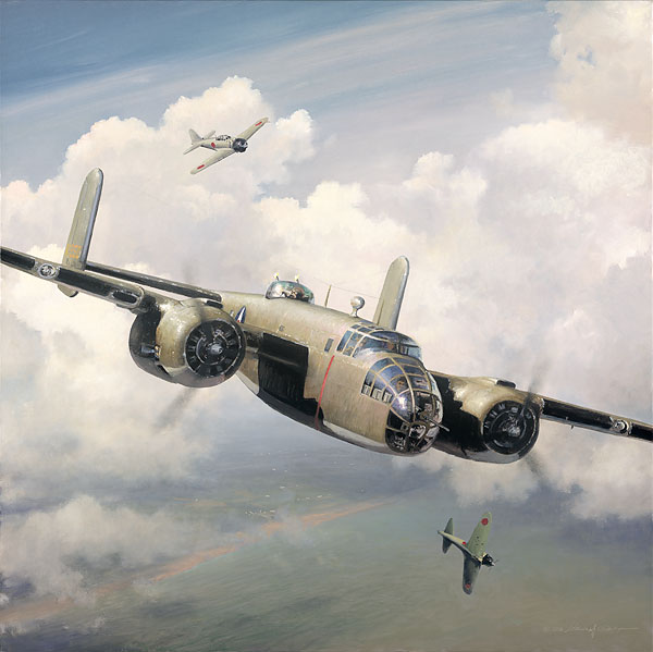 William Phillips Limited Edition Giclee Countersigned by Surviving Doolittle Members:"Engaging the Enemy"