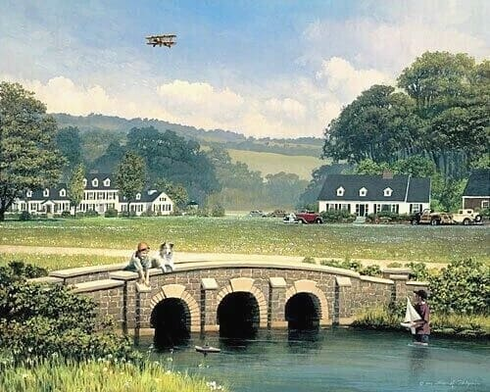 William Phillips Signed and Numbered Limited Edition Lithograph: "Apple Creek Yacht Club"