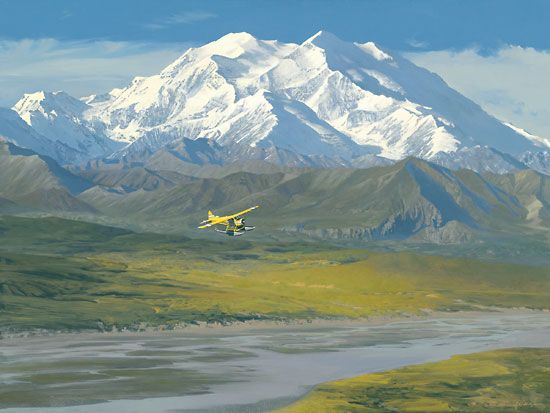 WILLIAM S PHILLIPS 30X22 Secondary Market Art: "DENALI SUMMER GCNV"