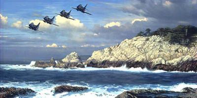 WILLIAM S PHILLIPS 45X25 Secondary Market Art: "SHORE BIRDS PT LOBOS"