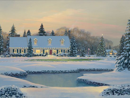 William S. Phillips Handsigned and Numbered Fine Art SmallWorks&trade; Gicl&eacute;e Canvas:"Christmas on the Eighth"