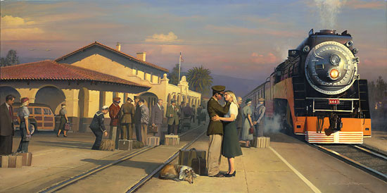 William S. Phillips Handsigned and Numbered Limited Edition Giclee on Canvas:"I´ll Hold You in My Dreams"