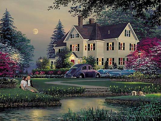 William S. Phillips Handsigned & Numbered Limited Edition Print:"Courtyard "