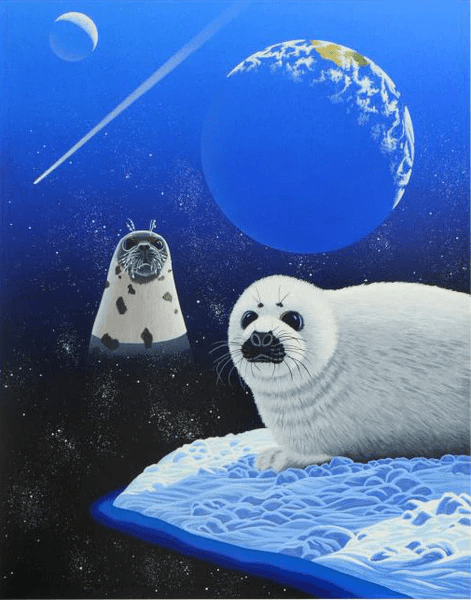 William (Schim) Schimmel Limited Edition Serigraph on Paper: "Our Home Too IV - Seals"