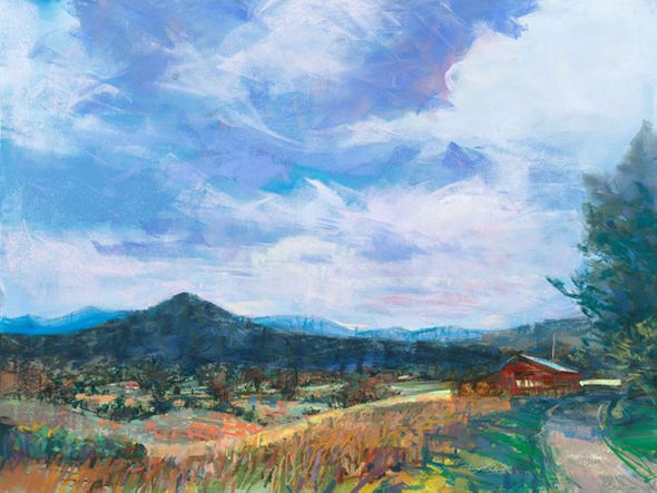 William Suttles 30 x 40 Open Edition Giclee on Canvas:"Track Rock Skies"