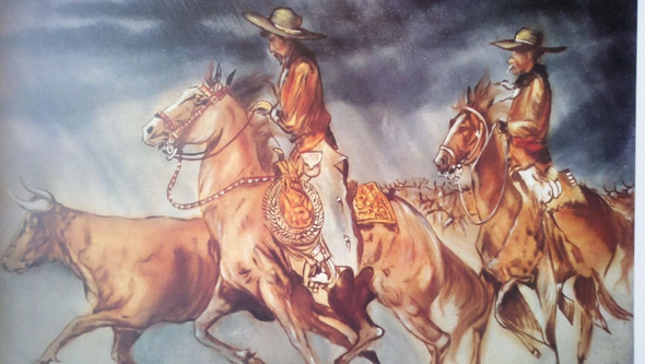 William Verdult Signed Limited Edition Lithograph Print: "The Roundup"