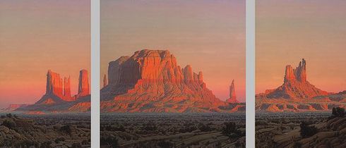 Wilson Hurley Artist Signed Limited Edition Triptych Canvas Giclee: "The Utah Suite - Monument Valley (3-Piece Set)" Wilson Hurley Artist Signed Limited Edition Triptych Canvas Giclee: "The Utah Suite - Monument Valley (3-Piece Set)"