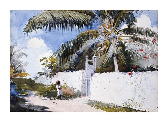 Winslow Homer Fine Art Open Edition Gicl&eacute;e:"A Garden in Nassau"