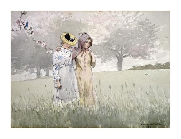 Winslow Homer Fine Art Open Edition Gicl&eacute;e:"Girls Strolling in an Orchard"