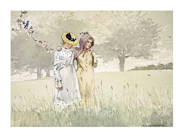 Winslow Homer Fine Art Open Edition Gicl&eacute;e:"Girls Strolling in an Orchard"