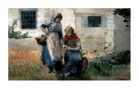 Winslow Homer Fine Art Open Edition Gicl&eacute;e:"Picking Flowers"