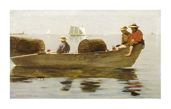 Winslow Homer Fine Art Open Edition Gicl&eacute;e:"Three Boys in a Dory"