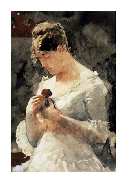 Winslow Homer Fine Art Open Edition Gicl&eacute;e:"Woman with a Rose"