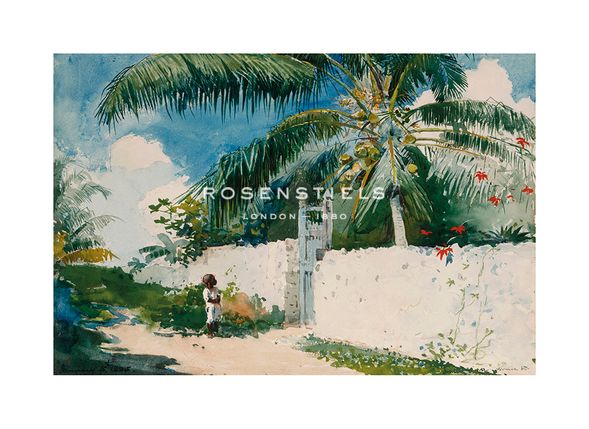 Winslow Homer Hand Numbered Limited Edition Print on Paper :"A Garden in Nassau, 1885"