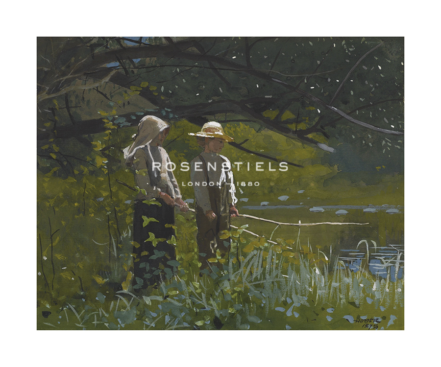 Winslow Homer Hand Numbered Limited Edition Print on Paper :"Fishing, 1878"