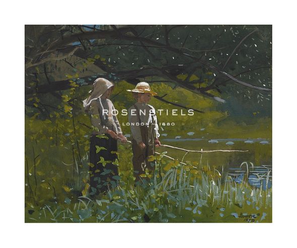 Winslow Homer Hand Numbered Limited Edition Print on Paper :"Fishing, 1878"