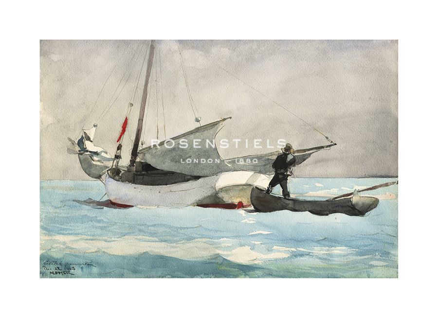 Winslow Homer Hand Numbered Limited Edition Print on Paper :"Stowing Sail"