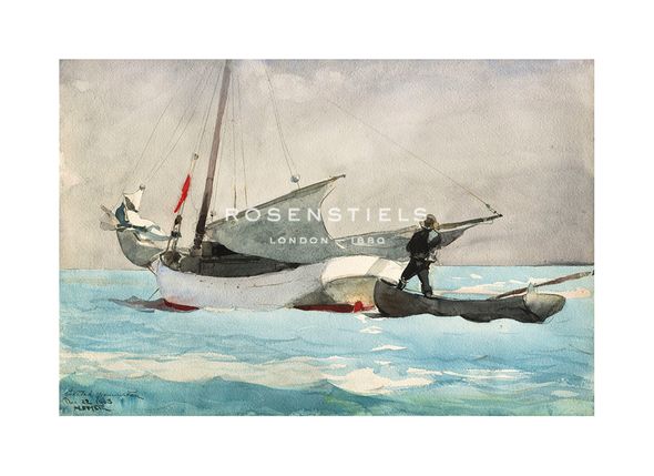 Winslow Homer Hand Numbered Limited Edition Print on Paper :"Stowing Sail"