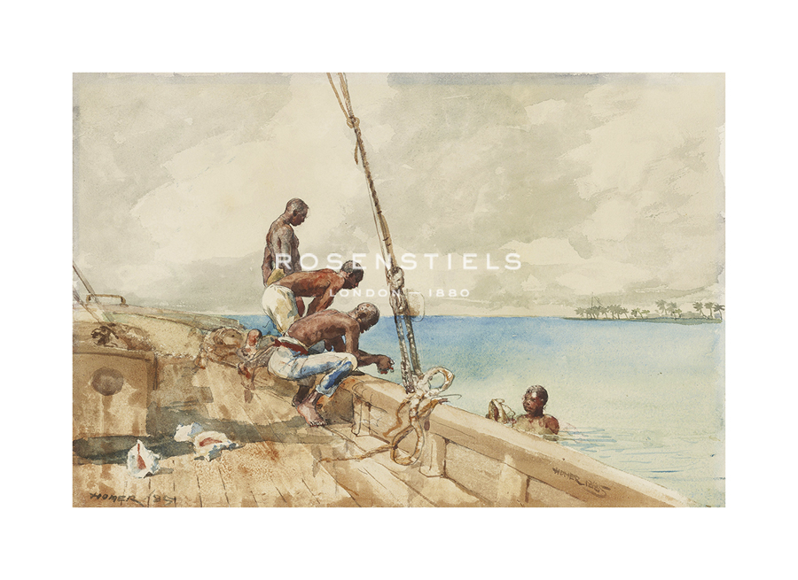 Winslow Homer Hand Numbered Limited Edition Print on Paper :"The Conch Divers"
