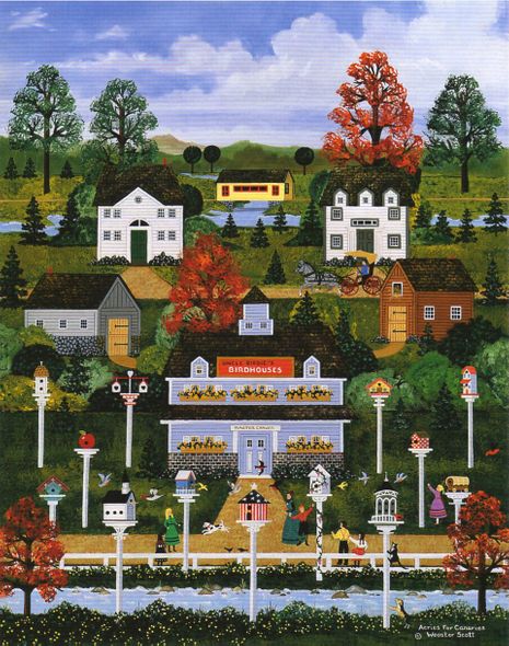 Wooster Scott Hand Signed and Numbered Limited Edition Artist Proof Giclee Canvas: "Aeries for Canaries"