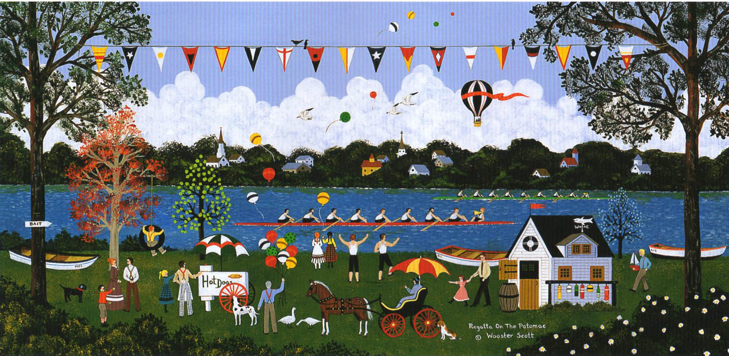 Wooster Scott Hand Signed and Numbered Limited Edition Artist Proof Giclee Canvas : "Regatta on the Potomac"