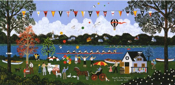 Wooster Scott Hand Signed and Numbered Limited Edition Artist Proof Giclee Canvas : "Regatta on the Potomac"