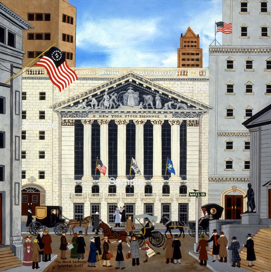Wooster Scott Hand Signed and Numbered Limited Edition Print: "The Stock Exchange"