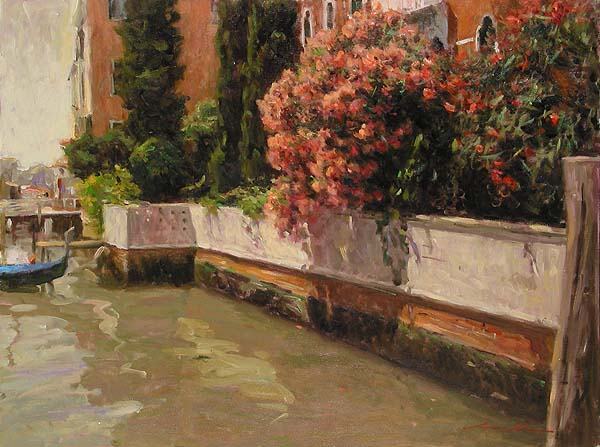 Wren Limited Edition Embellished Giclee on Canvas :"Canals of Venice"