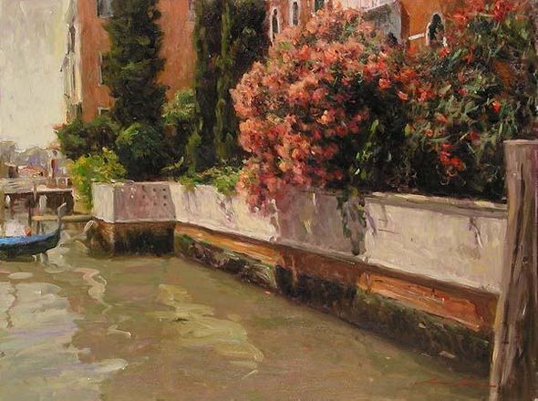 Wren Limited Edition Embellished Giclee on Canvas :"Canals of Venice"
