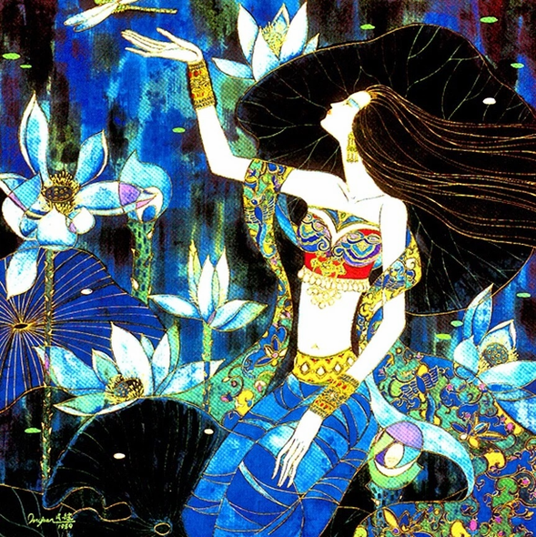 Wu Jian Limited Edition Hand Pulled Serigraph on Paper: "“DRAGONFLY”"