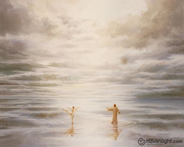 Yongsung Kim Fine Art Canvas Giclee: "Dancing on Water" - Yongsung Kim