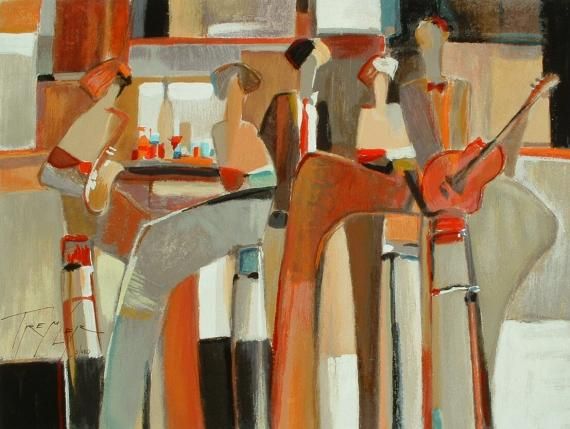 Yuri Tremler Hand Signed and Numbered Limited Edition Serigraph on Paper: " A Melody for my Friends "