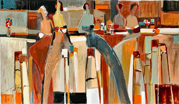 Yuri Tremler Limited Edition Serigraph on Paper: "Girlfriends"