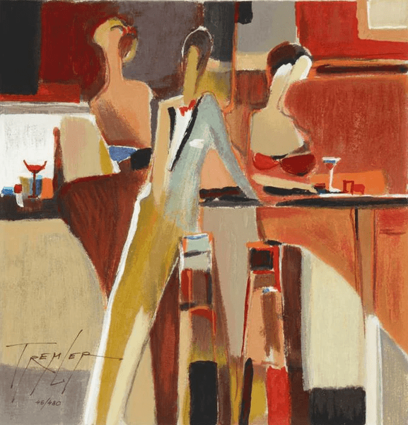 Yuri Tremler Limited Edition Serigraph on Paper: "Metro Bar"
