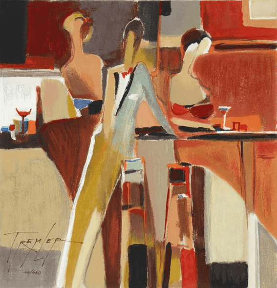 Yuri Tremler Limited Edition Serigraph on Paper: "Metro Bar"