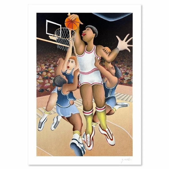 Yuval Mahler Artist Signed Limited Edition Hand-pulled Serigraph Print: "Basketball"