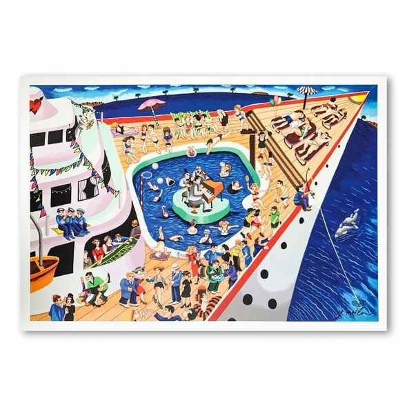 Yuval Mahler Artist Signed Limited Edition Hand-pulled Serigraph Print: "The Cruise"