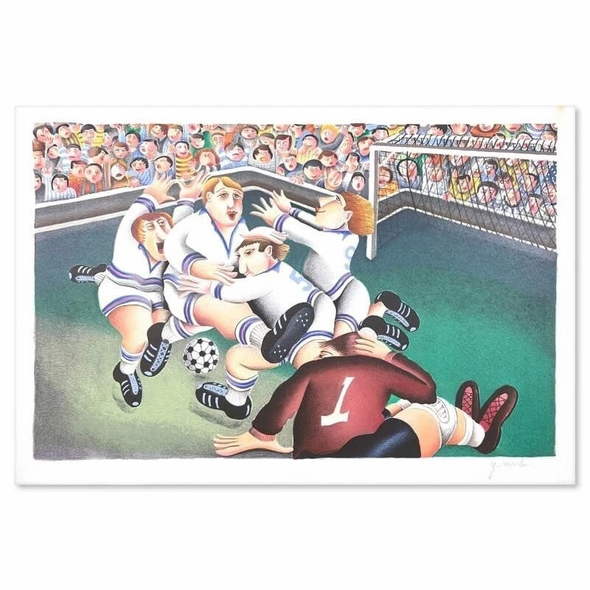 Yuval Mahler. The Signed Limited Edition Lithograph Print: "SOCCER"