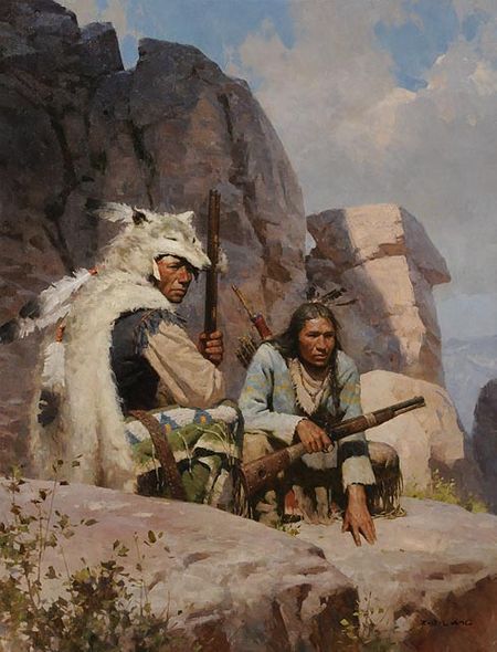 Z.S. Liang Artist Hand-Signed Limited Edition Giclee Canvas:"Observers Above Fort Phil Kearny, 1868"