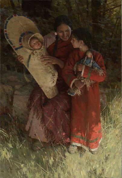 Z.S. Liang Hand Signed and Numbered Limited Edition Canvas Giclee"Beneath the Cottonwoods"