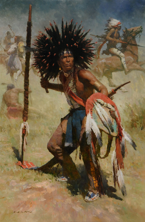 Z. S. Liang Hand Signed and Numbered Limited Edition Canvas Giclee:"Lakota Sash Bearer, 1848"