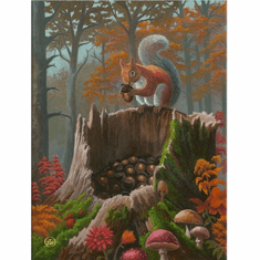Zac Kinkade Limited Edition Canvas Giclee:"Acorn Afficionado"