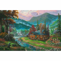 Zac Kinkade Limited Edition Canvas Giclee:"Black Bear Cabin"