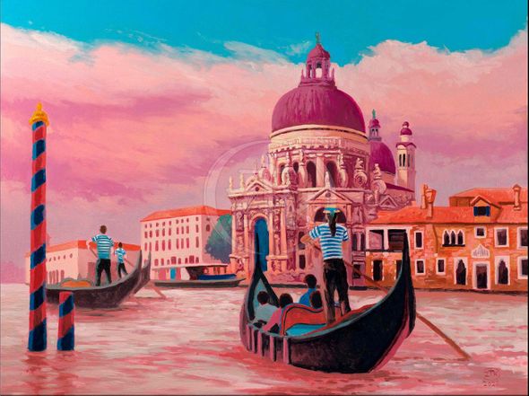 Zac Kinkade Limited Edition Gicl&eacute;e on Canvas:"Gondolas of Venice"