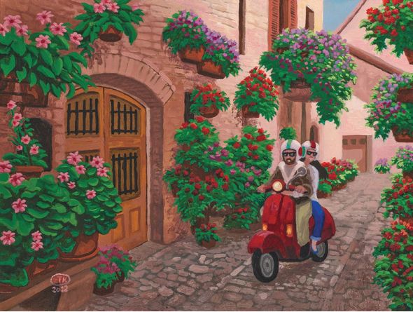 Zac Kinkade Limited Edition Gicl&eacute;e on Canvas:"Romantic Ride"