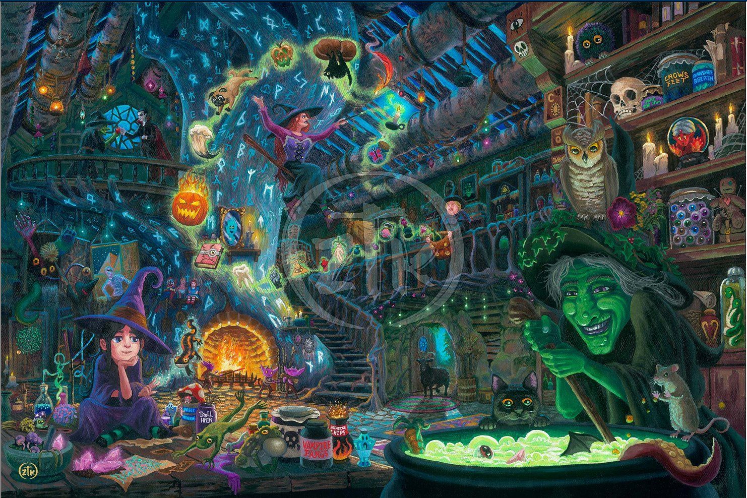 Zac Kinkade Limited Edition Canvas Giclee:"Coven Cottage"