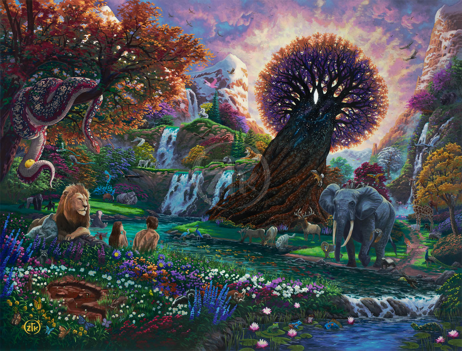 Zachary Kinkade Limited Edition Giclee on Canvas:"Garden of Eden"